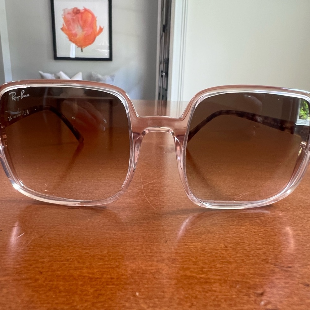 Ray-Ban Clear Frame Sunglasses with Brown Lenses - Picture 3 of 8